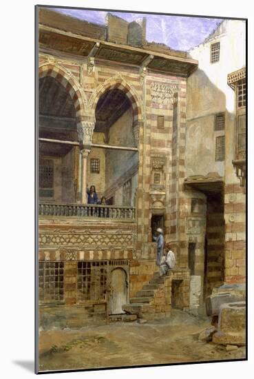 Courtyard, Al Hosh, in the House of Shiekh Sadat, Cairo, 1873-Frank Dillon-Mounted Giclee Print