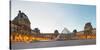 Courtyard and Glass Pyramid of the Louvre Museum at Sunrise, Paris, Ile-De-France, France-null-Stretched Canvas