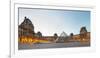 Courtyard and Glass Pyramid of the Louvre Museum at Sunrise, Paris, Ile-De-France, France-null-Framed Photographic Print