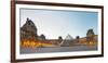 Courtyard and Glass Pyramid of the Louvre Museum at Sunrise, Paris, Ile-De-France, France-null-Framed Photographic Print