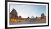 Courtyard and Glass Pyramid of the Louvre Museum at Sunrise, Paris, Ile-De-France, France-null-Framed Photographic Print