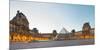 Courtyard and Glass Pyramid of the Louvre Museum at Sunrise, Paris, Ile-De-France, France-null-Mounted Photographic Print