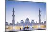 Courtyard and White Marble Exterior of Sheikh Zayed Grand Mosque, United Arab Emirates, Abu Dhabi-Nick Ledger-Mounted Photographic Print