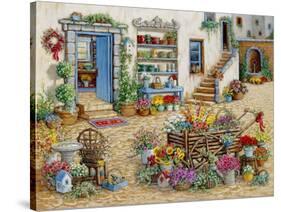 Courtyard Flower Shoppe-Janet Kruskamp-Stretched Canvas