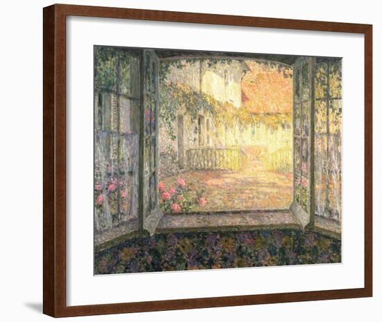 Courtyard from a Window-Henri Eugene Augustin Le Sidaner-Framed Art Print