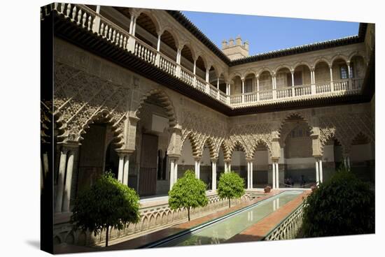 Courtyard Garden, Alcazar, UNESCO World Heritage Site, Seville, Andalucia, Spain, Europe-Peter Barritt-Stretched Canvas