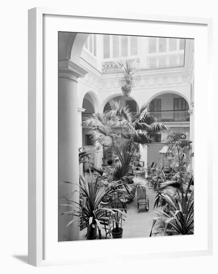 Courtyard, Hotel Florida, Havana, Cuba-null-Framed Photo