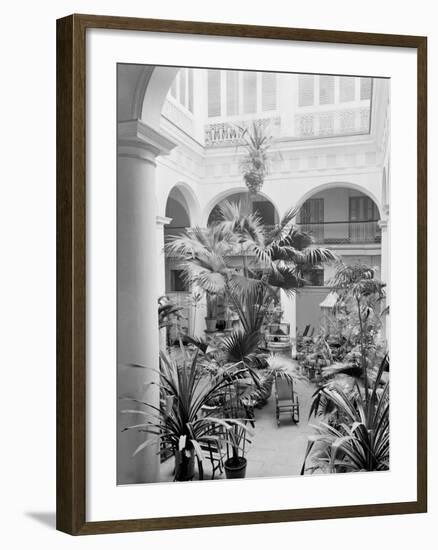 Courtyard, Hotel Florida, Havana, Cuba-null-Framed Photo