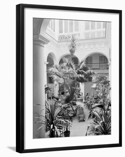 Courtyard, Hotel Florida, Havana, Cuba-null-Framed Photo