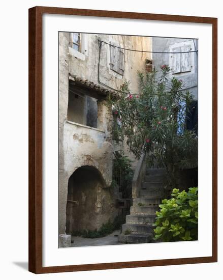 Courtyard in Back Alleyway of Old Town, Cres Town, Cres Island, Kvarner Gulf, Croatia, Europe-Stuart Black-Framed Photographic Print