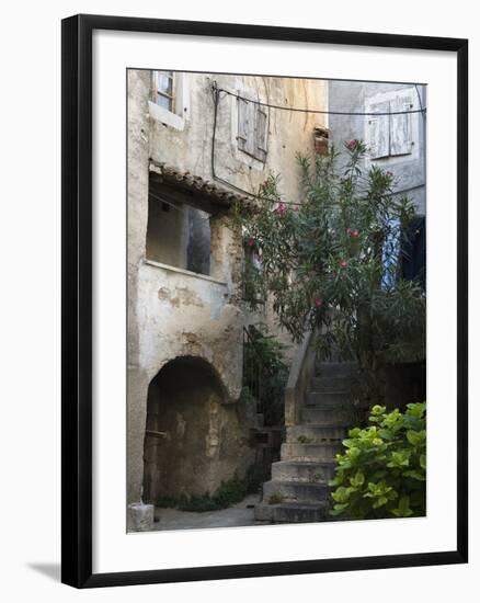 Courtyard in Back Alleyway of Old Town, Cres Town, Cres Island, Kvarner Gulf, Croatia, Europe-Stuart Black-Framed Photographic Print