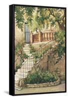 Courtyard in Provence-Roger Duvall-Framed Stretched Canvas