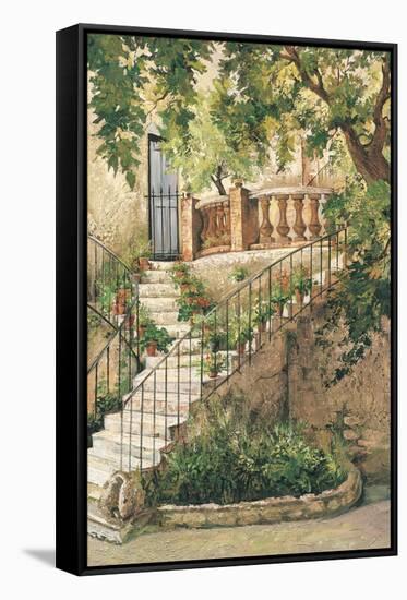 Courtyard in Provence-Roger Duvall-Framed Stretched Canvas