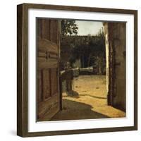 Courtyard in Sun, Interior of Country House, 1864-1866-Giuseppe De Nittis-Framed Giclee Print