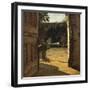 Courtyard in Sun, Interior of Country House, 1864-1866-Giuseppe De Nittis-Framed Premium Giclee Print