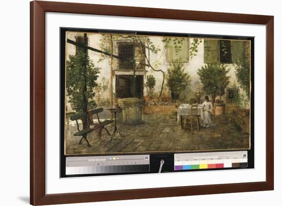 Courtyard in Venice, 1877 (Oil on Canvas)-William Merritt Chase-Framed Giclee Print