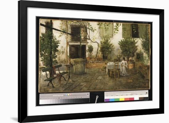 Courtyard in Venice, 1877 (Oil on Canvas)-William Merritt Chase-Framed Giclee Print