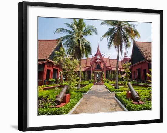 Courtyard Inside the National Museum of Cambodia, Phnom Penh, Cambodia, Indochina, Southeast Asia-Matthew Williams-Ellis-Framed Photographic Print