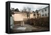 Courtyard near the Old Soviet Buildings in Late Autumn-alexabelov-Framed Stretched Canvas