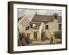 Courtyard of a Bakery Near Paris, or Courtyard of a House Near Paris, C.1865-70-Jean-Baptiste-Camille Corot-Framed Giclee Print