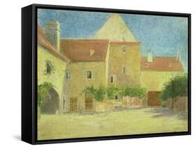 Courtyard of a Forge-Egon Schiele-Framed Stretched Canvas