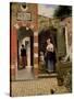 Courtyard of a House in Delft, 1658-Pieter de Hooch-Stretched Canvas