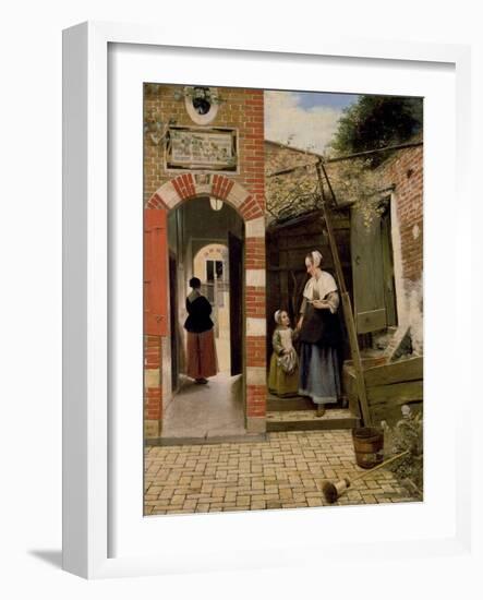 Courtyard of a House in Delft, 1658-Pieter de Hooch-Framed Giclee Print