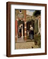 Courtyard of a House in Delft, 1658-Pieter de Hooch-Framed Giclee Print