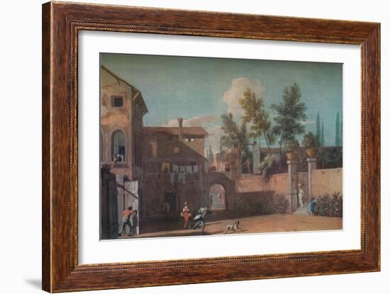 'Courtyard of an Italian Villa', c1700 (1935)-Marco Ricci-Framed Giclee Print