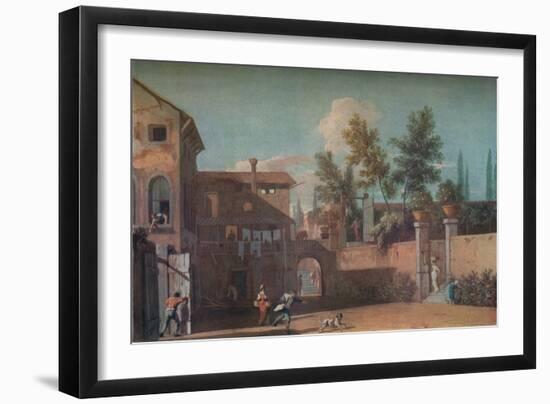 'Courtyard of an Italian Villa', c1700 (1935)-Marco Ricci-Framed Giclee Print