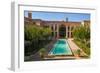 Courtyard of late 18th century Qajar Mansion, now Serai Ameriha Hotel, Kashan, Iran, Middle East-James Strachan-Framed Photographic Print