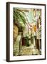 Courtyard Of Old Croatia - Picture In Painting Style-Maugli-l-Framed Art Print