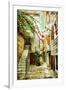 Courtyard Of Old Croatia - Picture In Painting Style-Maugli-l-Framed Art Print