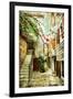 Courtyard Of Old Croatia - Picture In Painting Style-Maugli-l-Framed Art Print