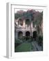 Courtyard of the Camino Real Oaxaca Hotel, Bougainvillea and Garden, Mexico-Judith Haden-Framed Photographic Print