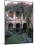 Courtyard of the Camino Real Oaxaca Hotel, Bougainvillea and Garden, Mexico-Judith Haden-Mounted Photographic Print