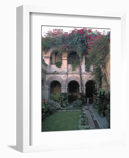 Courtyard of the Camino Real Oaxaca Hotel, Bougainvillea and Garden, Mexico-Judith Haden-Framed Photographic Print