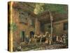 Courtyard of the Painter's House, Cairo, C.1851 (W/C & Gouache on Paper)-John Frederick Lewis-Stretched Canvas