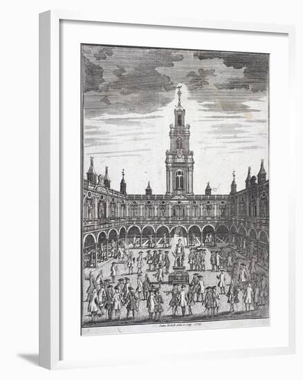 Courtyard of the Royal Exchange (2N) London, 1729-Sutton Nicholls-Framed Giclee Print