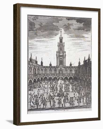 Courtyard of the Royal Exchange (2N) London, 1729-Sutton Nicholls-Framed Giclee Print