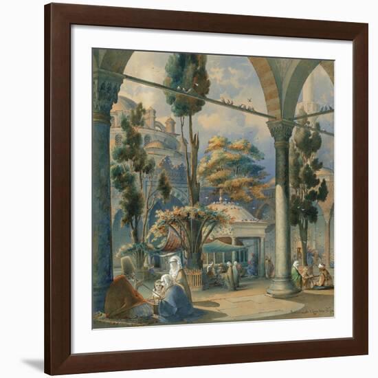 Courtyard of the Sultan Bayezid Mosque in Constantinople-Amedeo Preziosi-Framed Giclee Print