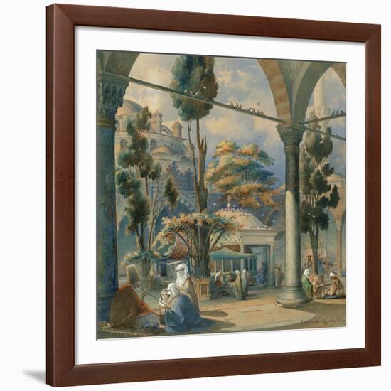 Courtyard of the Sultan Bayezid Mosque in Constantinople-Amedeo Preziosi-Framed Giclee Print