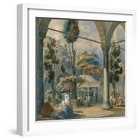 Courtyard of the Sultan Bayezid Mosque in Constantinople-Amedeo Preziosi-Framed Giclee Print