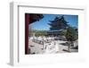 Courtyard View with White Marble Balustrades at Mufu Wood Mansion, Lijiang, Yunnan, China, Asia-Andreas Brandl-Framed Photographic Print