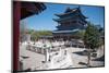 Courtyard View with White Marble Balustrades at Mufu Wood Mansion, Lijiang, Yunnan, China, Asia-Andreas Brandl-Mounted Photographic Print