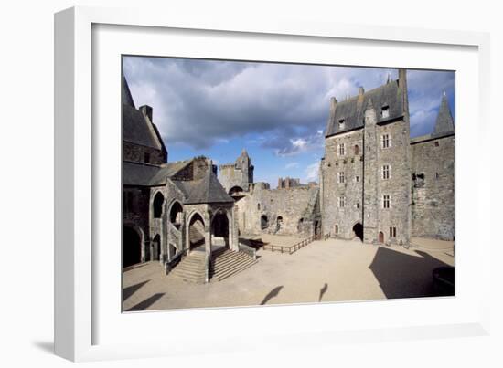 Courtyard Viewed from Western Ramparts, Detail from the Castle of Vitre, Brittany, France-null-Framed Giclee Print