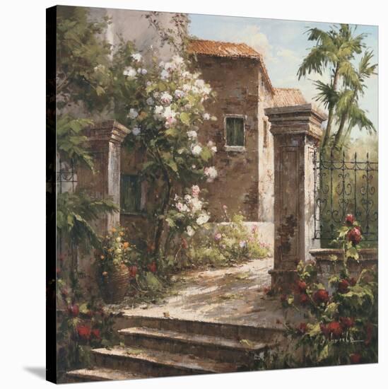 Courtyard With Flowers-Gabriela-Stretched Canvas