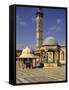 Courtyard with Fountains and Minaret Beyond, Jami'A Zaqarieh Grand Mosque, Aleppo, Syria-Eitan Simanor-Framed Stretched Canvas