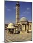 Courtyard with Fountains and Minaret Beyond, Jami'A Zaqarieh Grand Mosque, Aleppo, Syria-Eitan Simanor-Mounted Photographic Print