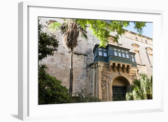 Courtyard with Maltese Balcony and Trees-Eleanor Scriven-Framed Photographic Print